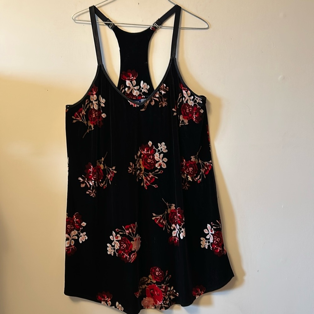 APT 9 Intimates black/floral print polyester/spandex nighty XXL NWOT